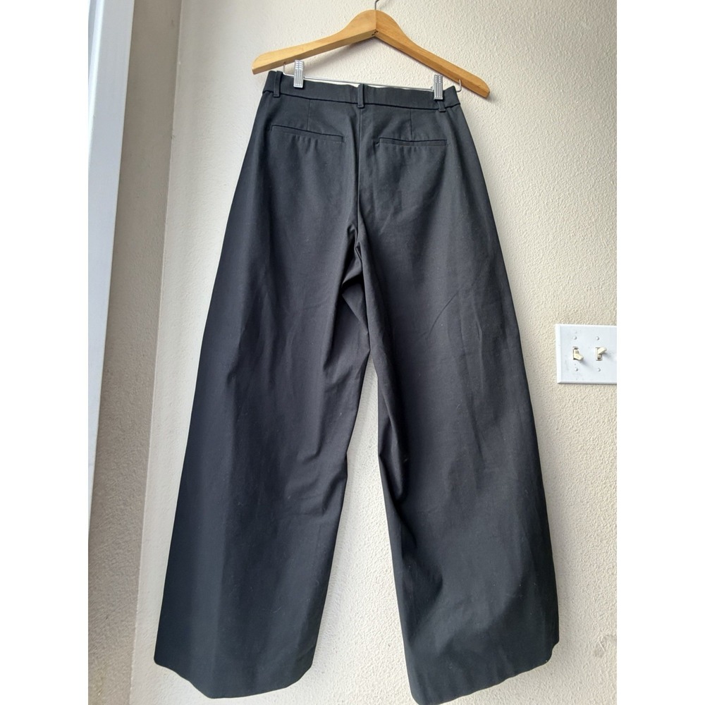 UNIQLO Wide Leg Dress Pants Black M Size 8 High Waisted Trouser Pockets 28–29 in - Picture 4 of 14